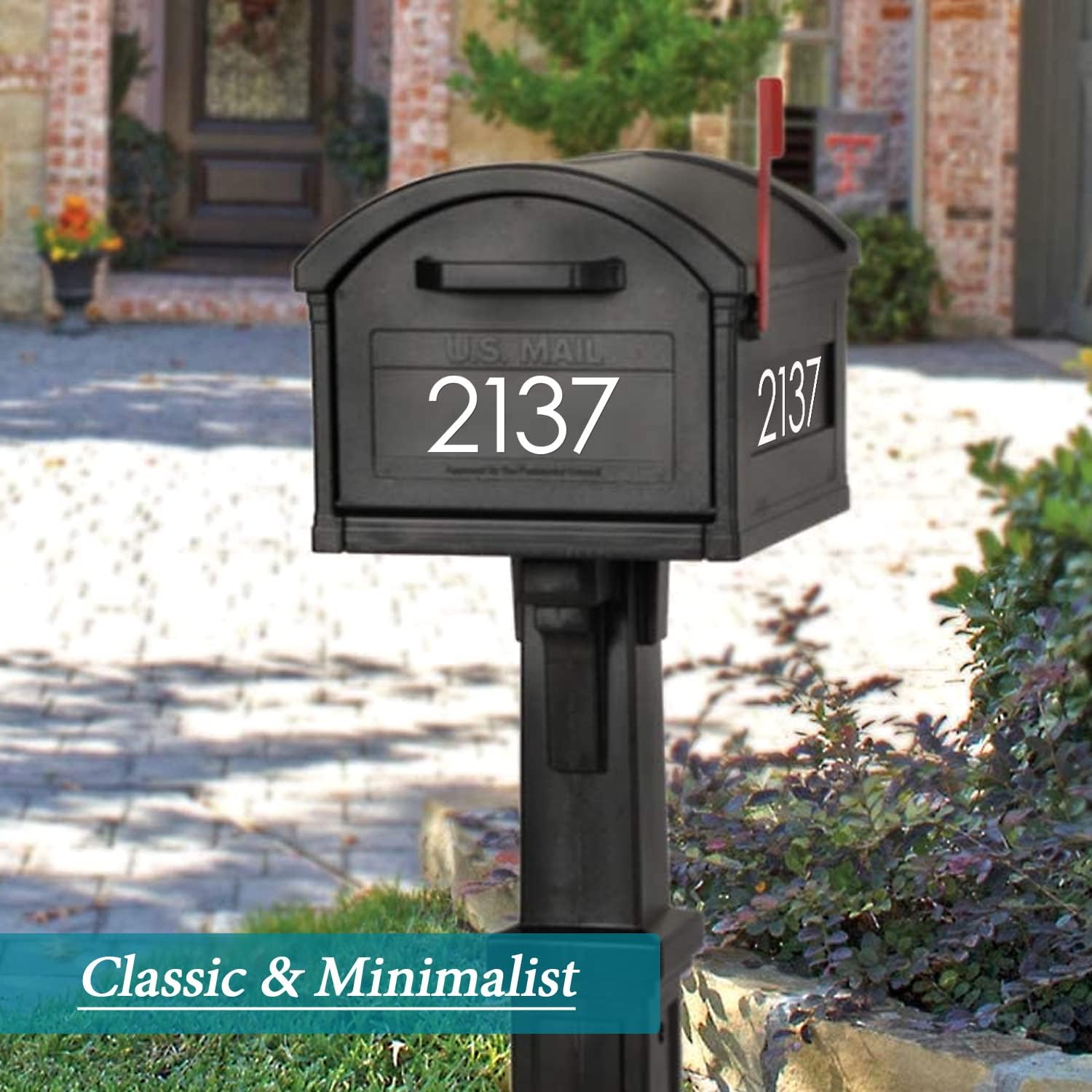 Reflective Mailbox Numbers Sticker Decal Die Cut Classic Style Vinyl Number 2" Self Adhesive 5 Sets for Mailbox
