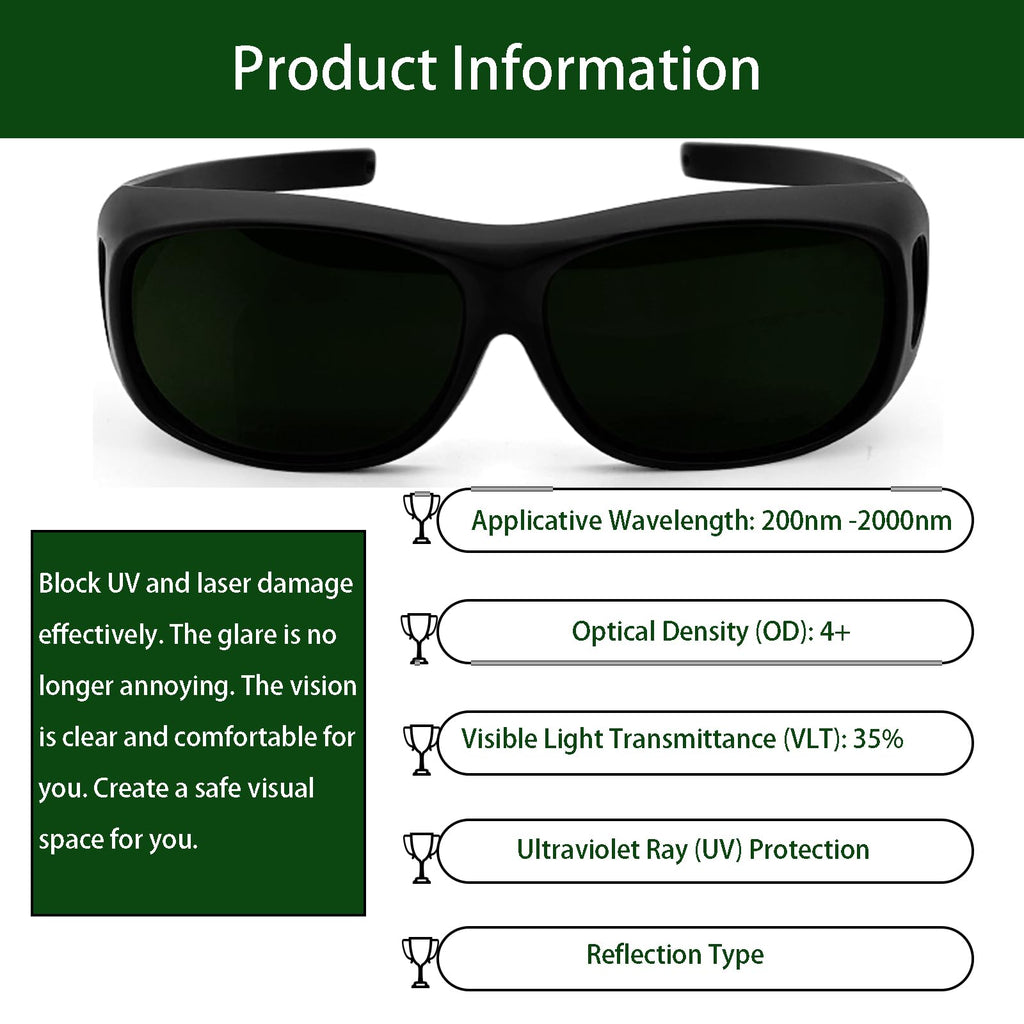 2PC Red Light Therapy Laser Safety Glasses, 200-2000nm
