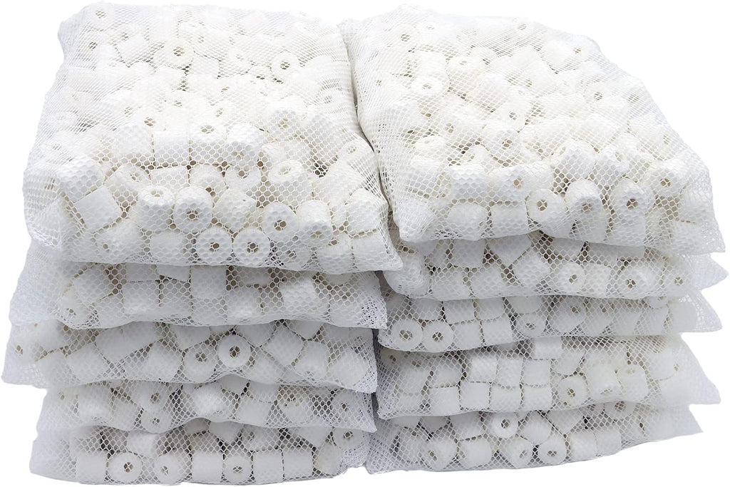 Aquarium Bio Ceramic Rings 10 lbs Filter Media for Pond Fish Tank | Canister Filter