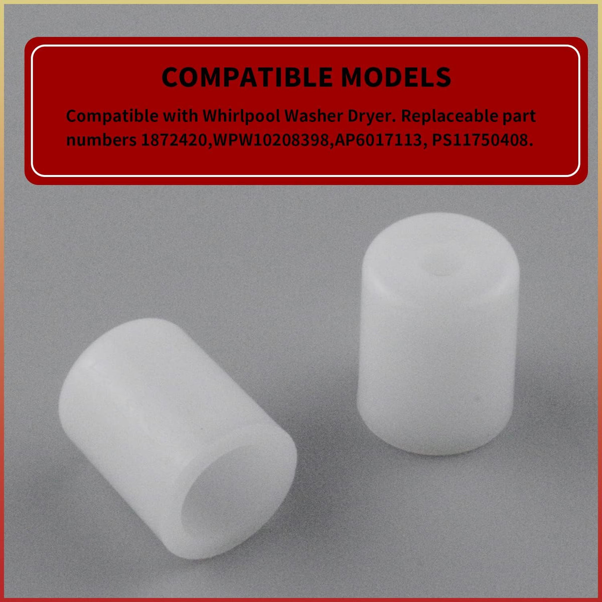 4 pcs W10208398 Washer Dryer Door Hinge Pin Cap Replacement Part Compatible with Whirlpool Front Load Clothes Washer Replaces for 1872420 WPW10208398 AP6017113 PS11750408