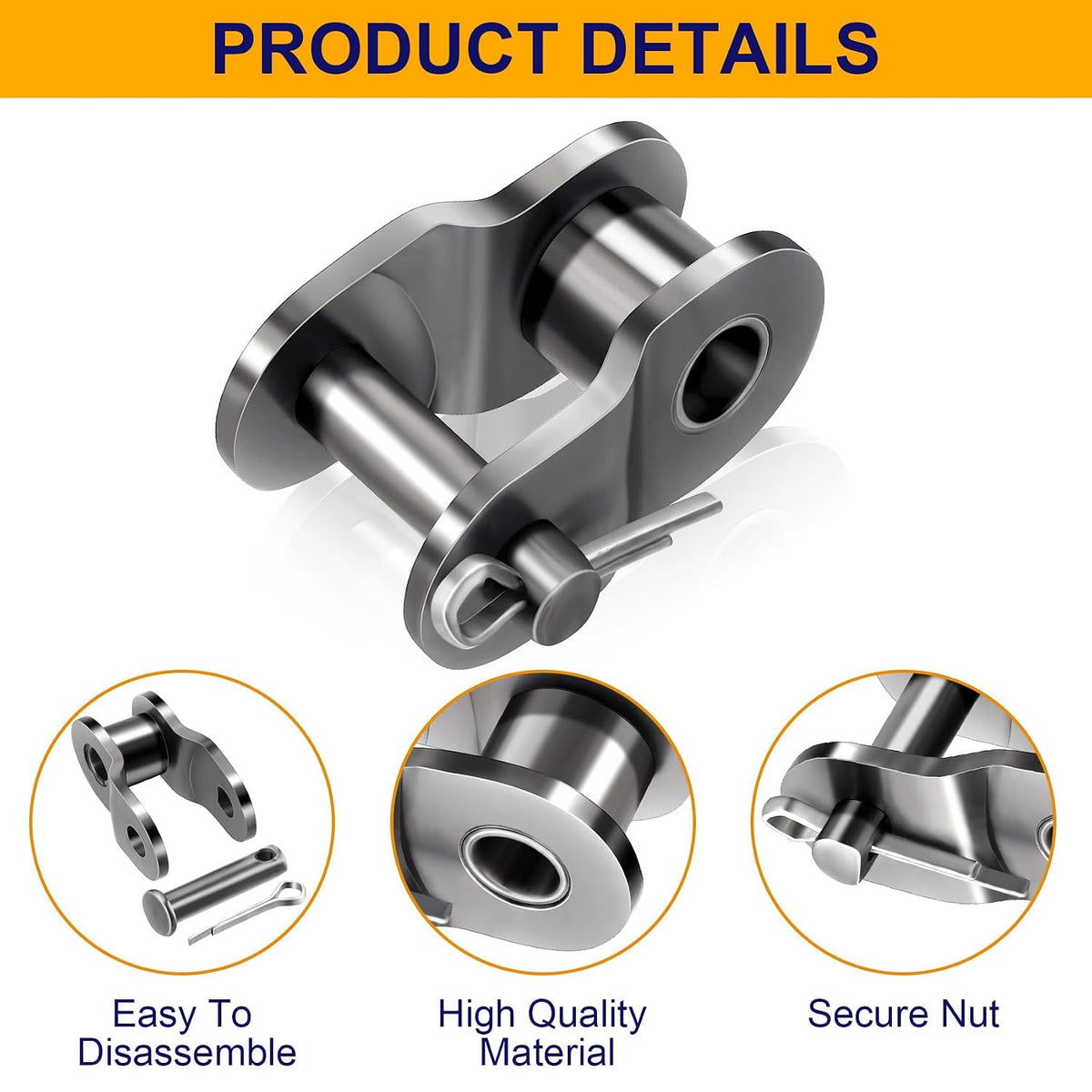 OIIKI 8 Packs Roller Chain Offset Link #41, Half Link, Crank Link