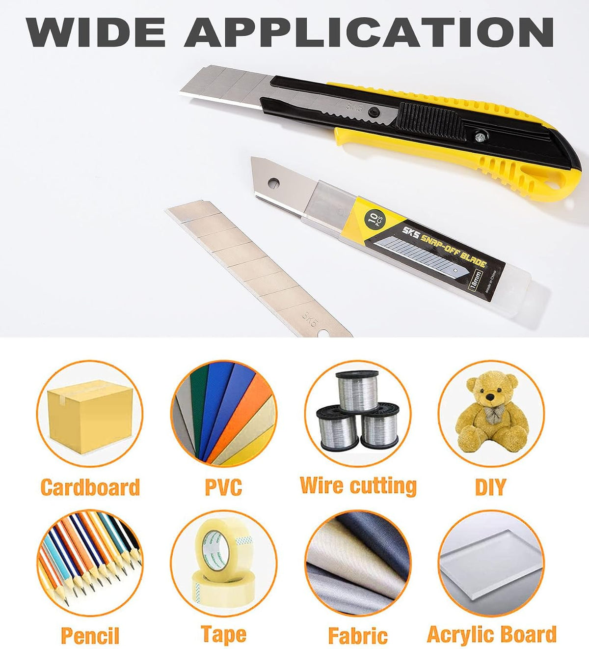 18mm Snap Off Blade SK5, Box Cutter Blades, 30 Pcs