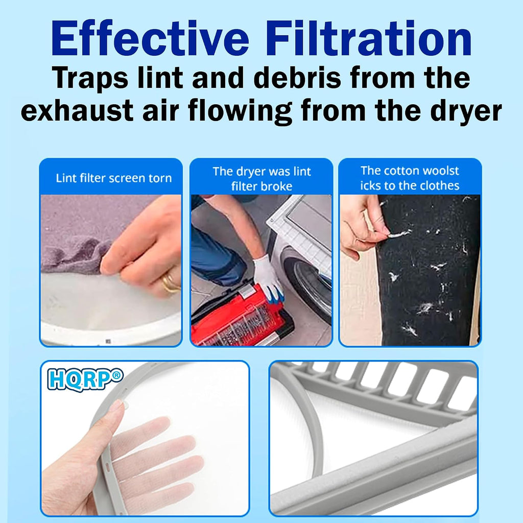 HQRP Dryer Lint Filter intended for LG Dryers DLEX5170V, DLEX5170W, DLEX5680W, DLEY1201V, DLEY1201W, DLGY1202V, DLEY1701V, DLEY1701W, DLE1501W, DLG1102W, DLG5002W, DLG4971W