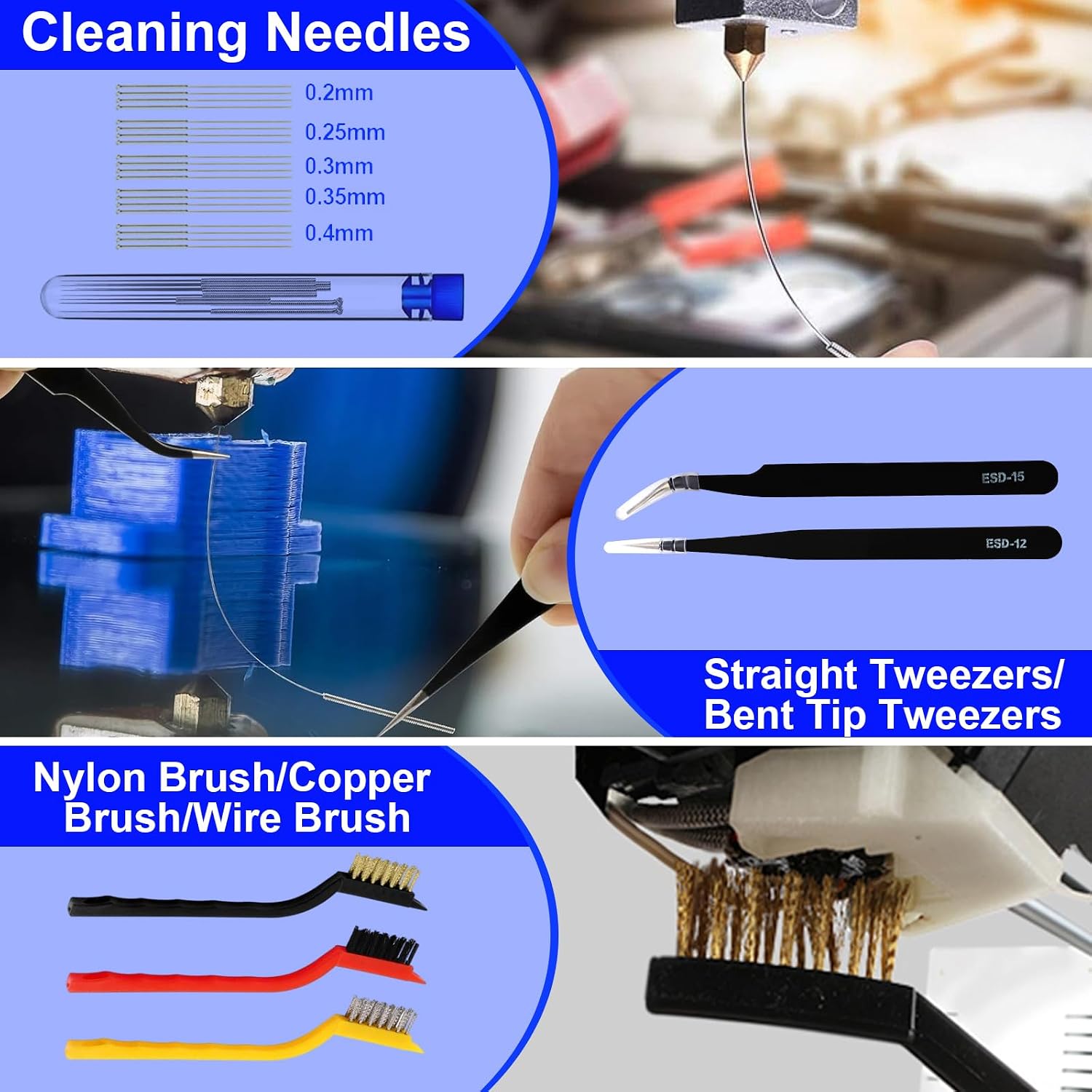 3D Printer Tool Kit, 105 Pcs 3D Printer Accessories Includes Deburring Tool, Removal Tools, Digital Caliper, Cutting