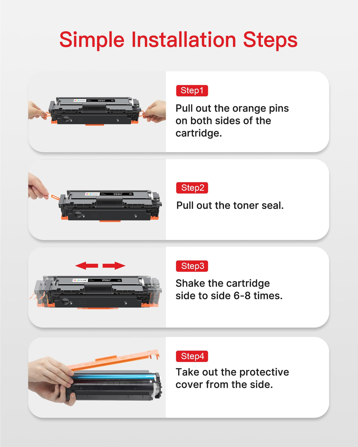 054H 054 Toner Replacement for Canon 054H 054 Toner Cartridge Set 4 Pack