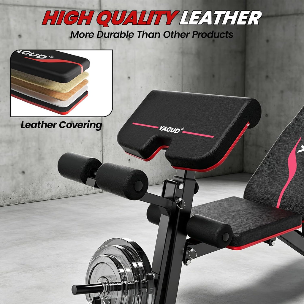 Weight Bench Press, Adjustable Workout Bench, Foldable Strength Bench | 8 Levels Adjustable, 880LBS Capacity Weight