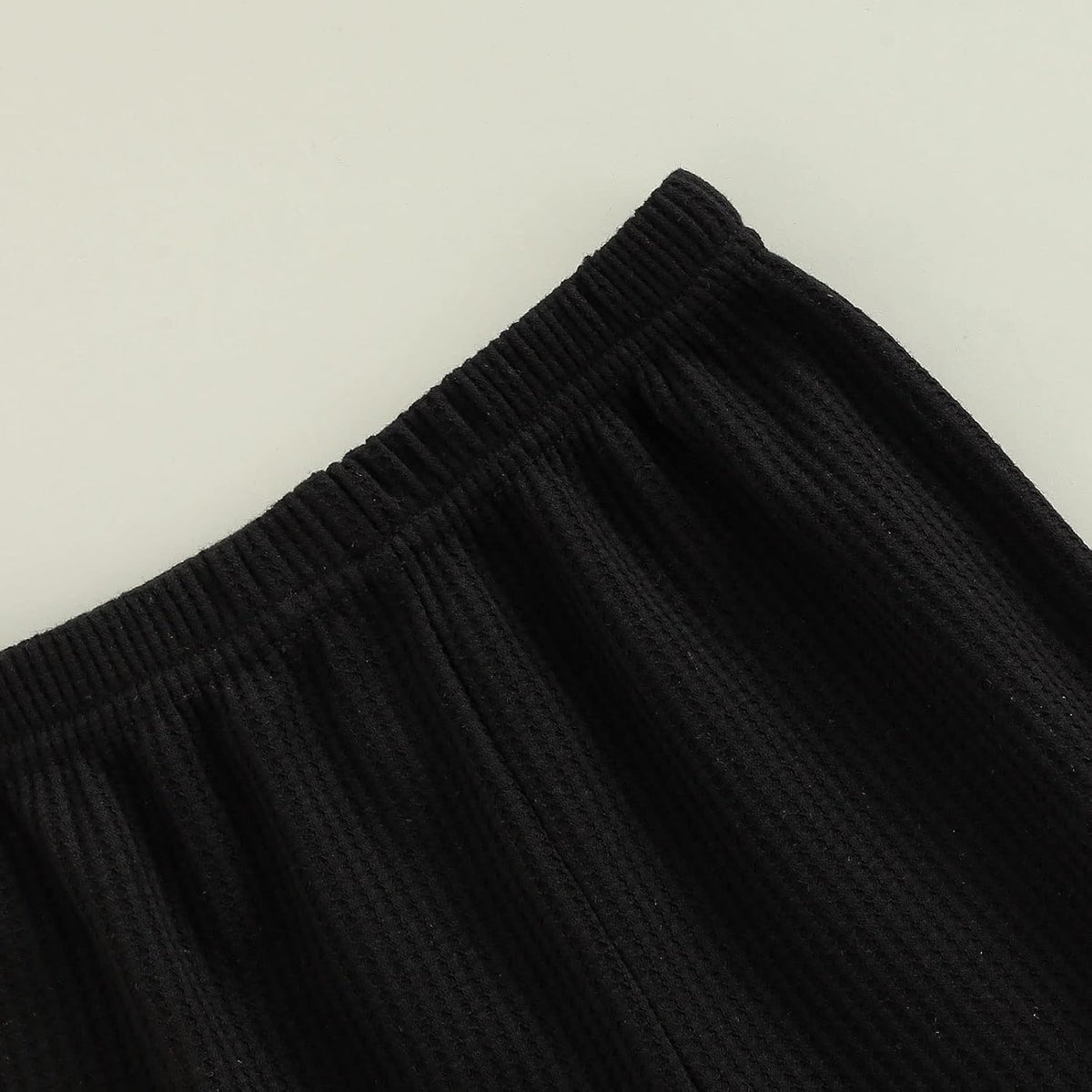 Toddler Bell Bottoms Baby Girls Leggings Ribbed Knit Flare Pants Solid Color Wide Leg Pants Ruffle Trousers