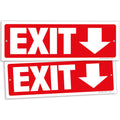 iSYFIX Exit Signs, 12x4 Inch, 2 Pack, Directional Down Arrow