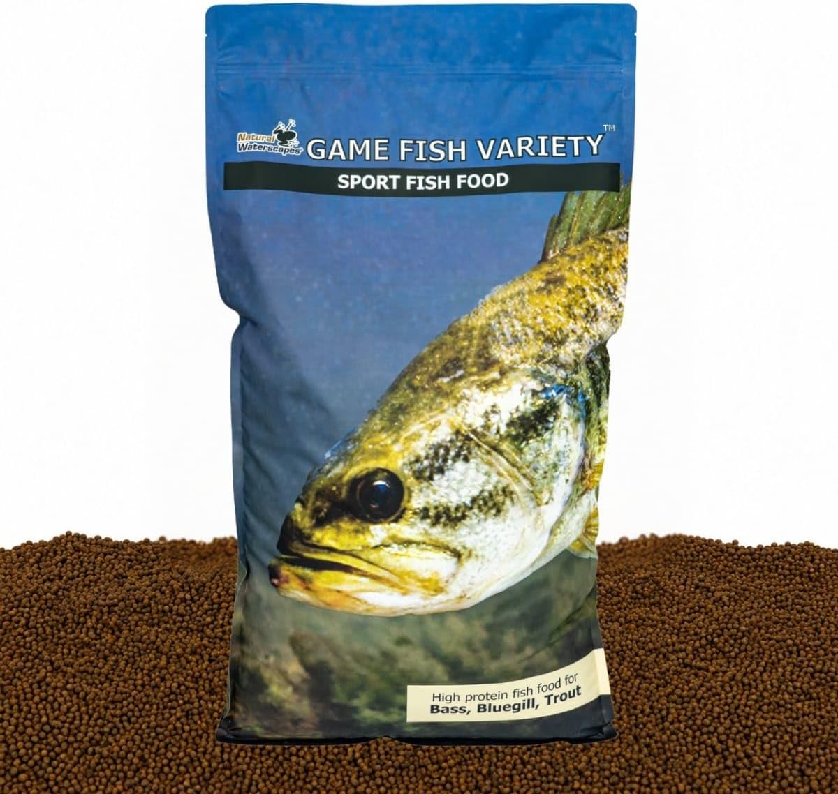 Game Fish Food Variety | Pond and Lake Fish Food Pellets | 22 lb Bag | Feed to Bass, Bluegill, Trout, Catfish