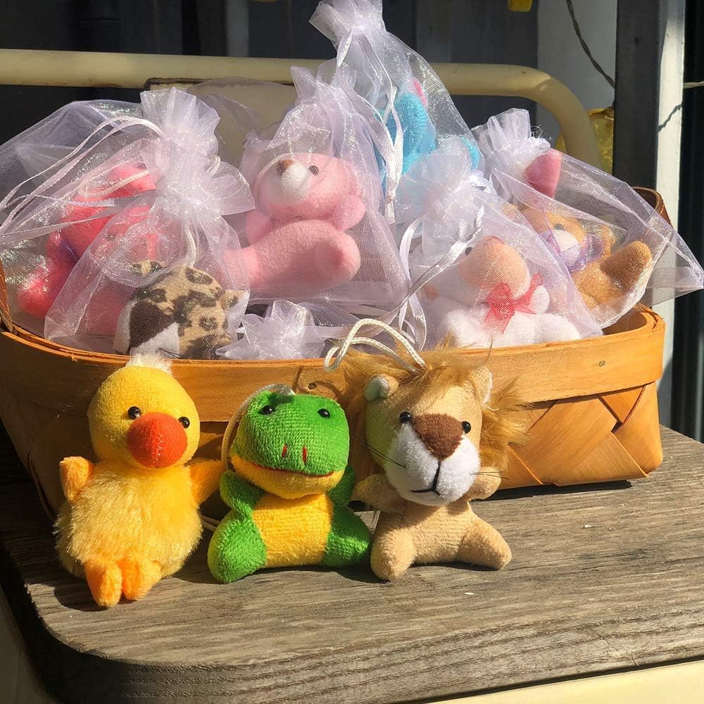 Mini Plush Animal Toy Set,Cute Animals Keychain Decoration for Kids,Goodie Bag Fillers, Basket Stuffers, School