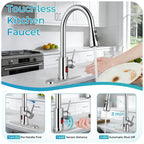 Polished Chrome Touchless Kitchen Faucet with Pull Down Sprayer