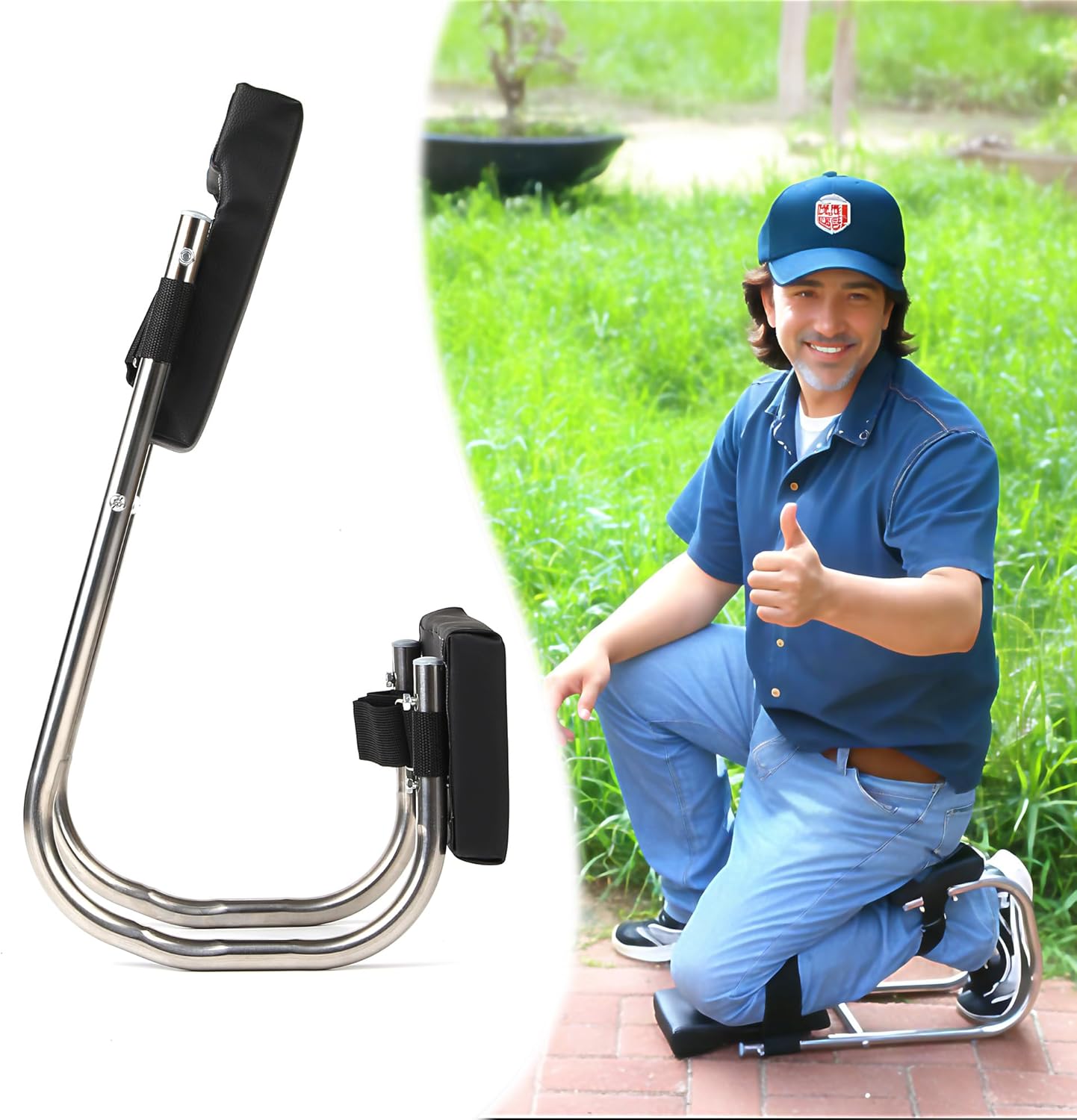 Ergonomic Knee Seat, Kneeler Seat for Gardening Farm Work - Optimal Knee Protection, Ankle Support, Durable Thick