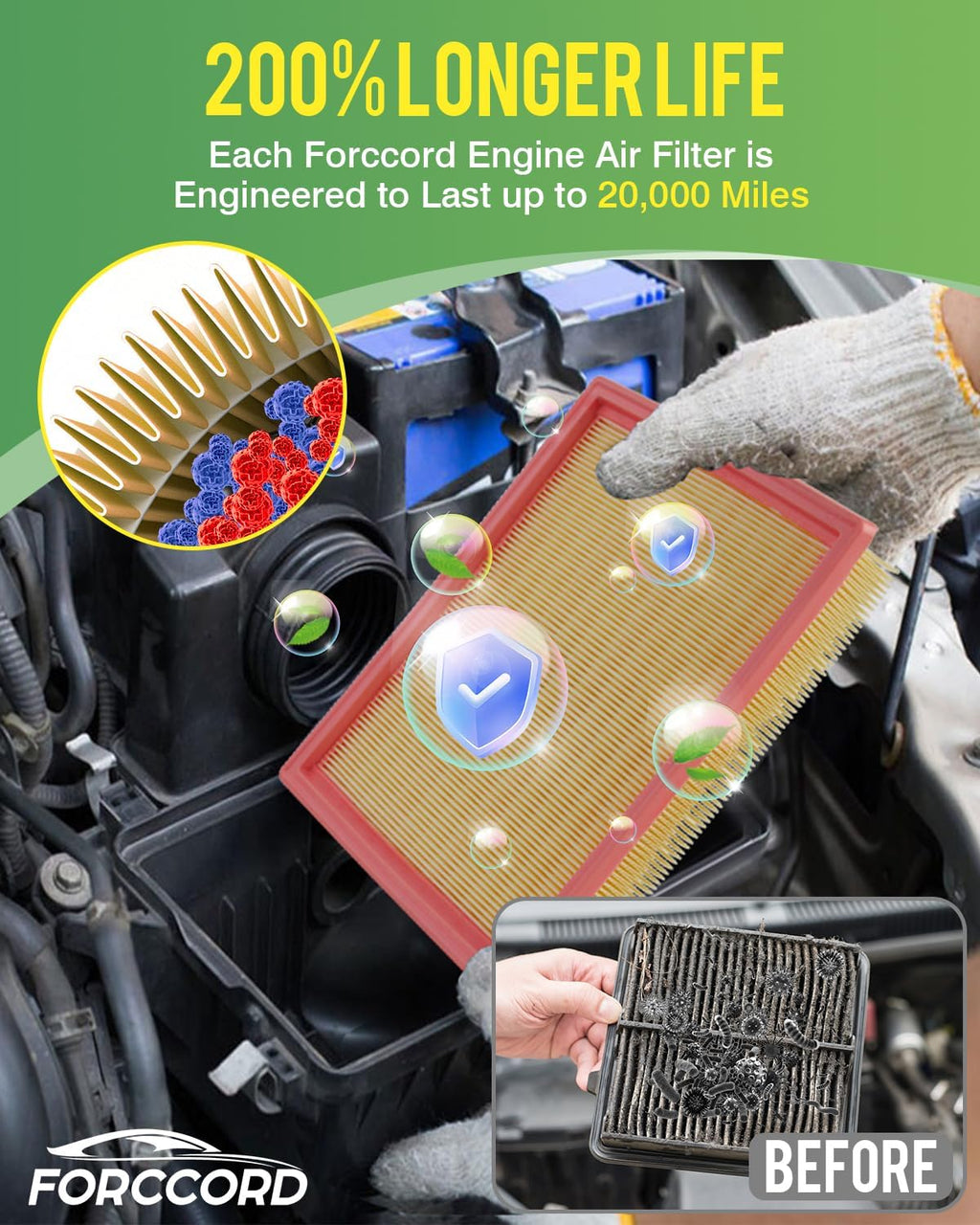Cabin & Engine Air Filter Combo for Nissan Pathfinder 3.5L 2022-2026 | for INFINITI QX60 3.5L 2022-2026