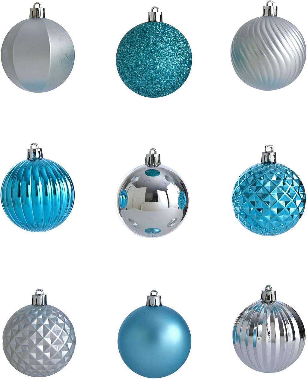 Holiday Shatterproof, 101 Count Christmas Tree Ornament Set, 60mm with Re-Useable Tube