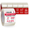 3" x 110 Yards Clear Packing Tape, 2.5 Mil Thick, Pack of 6 Rolls