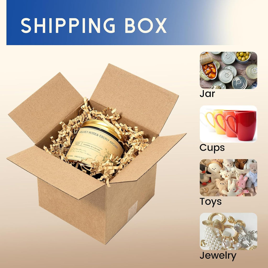 4x4x4" Shipping Boxes 50 Pack Small Corrugated Cardboard Box Brown