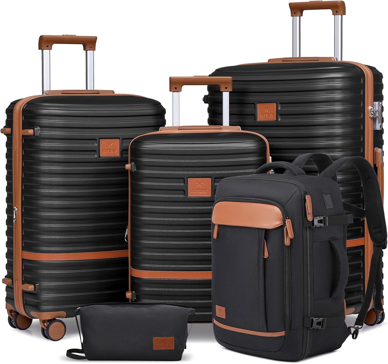 Expandable Luggage Sets 5 Piece, Lightweight Hard Shell Travel Suitcase Set with Spinner Wheels and TSA Lock