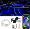 Interior Car LED Strip Lights APP Control, 5 in 1 RGB 16 Million Colors Ambient Lighting Kit with 236 inches Fiber