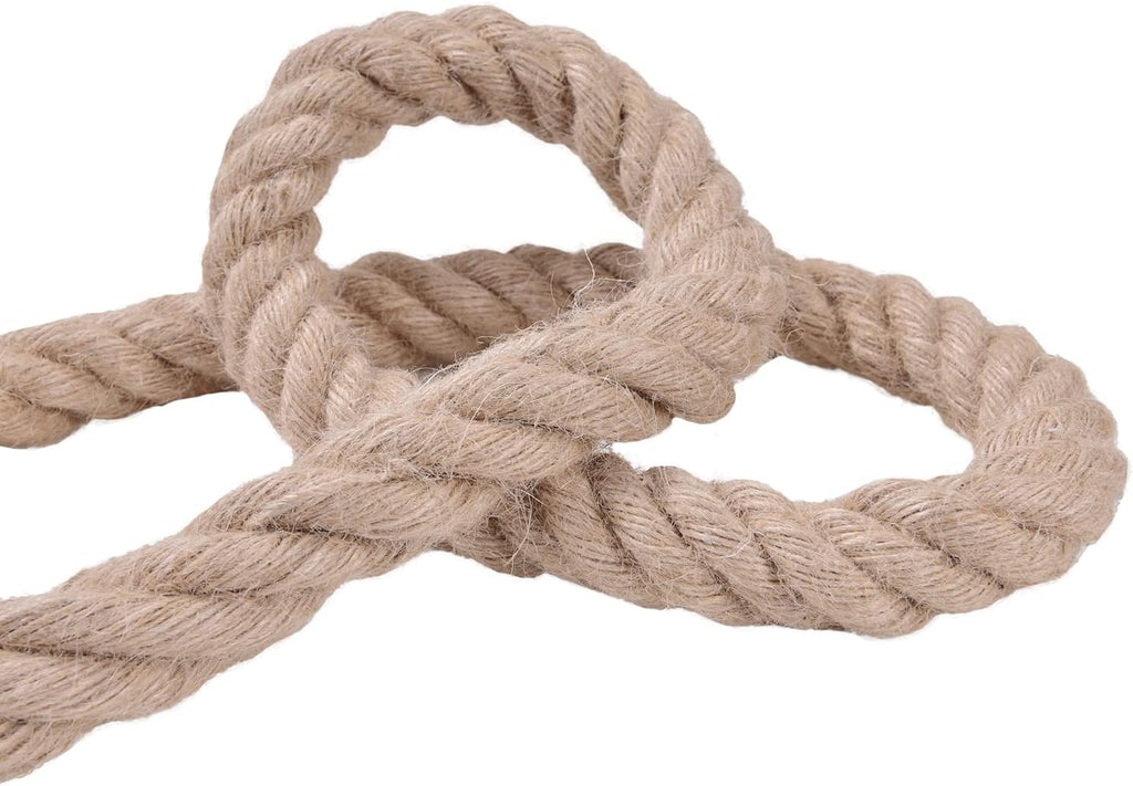 1/2 Inch Jute Rope 50 Ft - Twisted Manila Natural Thick Hemp Rope