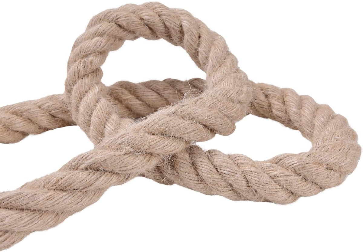 1/2 Inch Jute Rope 50 Ft - Twisted Manila Natural Thick Hemp Rope