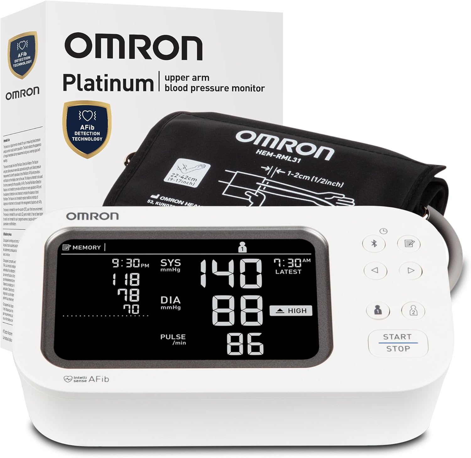 Platinum Blood Pressure Monitor for Home Use & Upper Arm Blood Pressure Cuff - #1 Doctor & Pharmacist Recommended