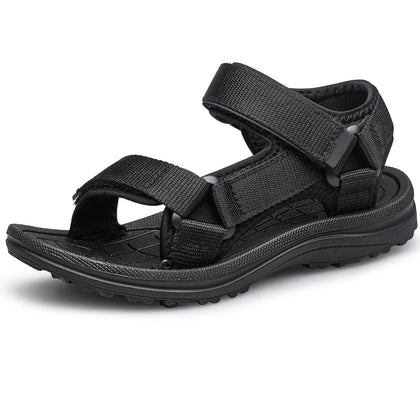 Boys Girls Sandals Open-Toe Summer Outdoor Unisex Child Sport Sandals Athletic Lightweight Black Big Kid Size 2