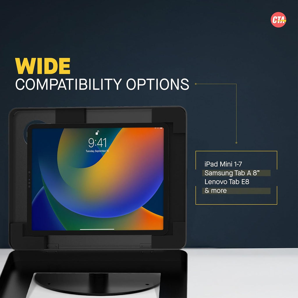 Premium iPad Retail POS Stand – CTA Upscale Tablet Kiosk Stand with 360 Degree Rotation & Locking for Retail