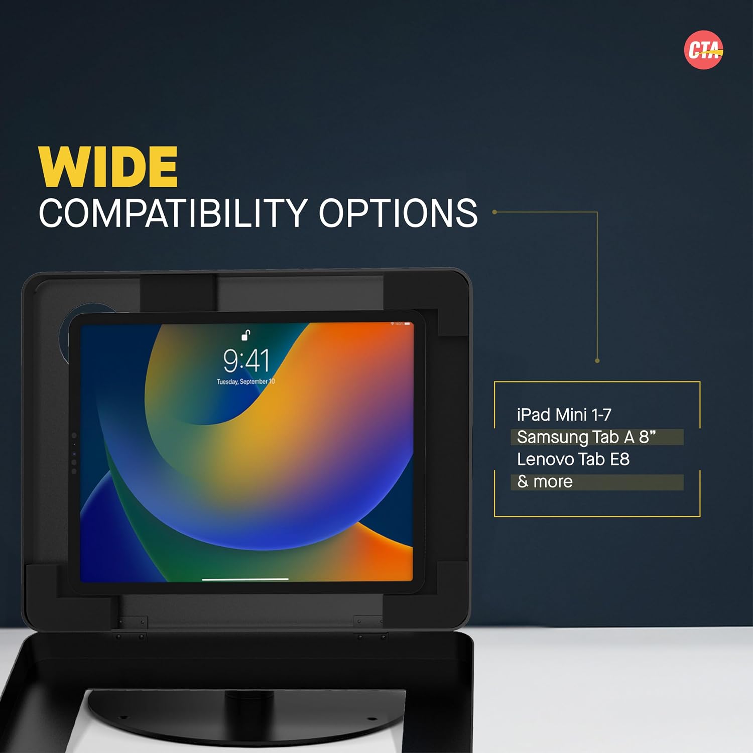 Premium iPad Retail POS Stand – CTA Upscale Tablet Kiosk Stand with 360 Degree Rotation & Locking for Retail