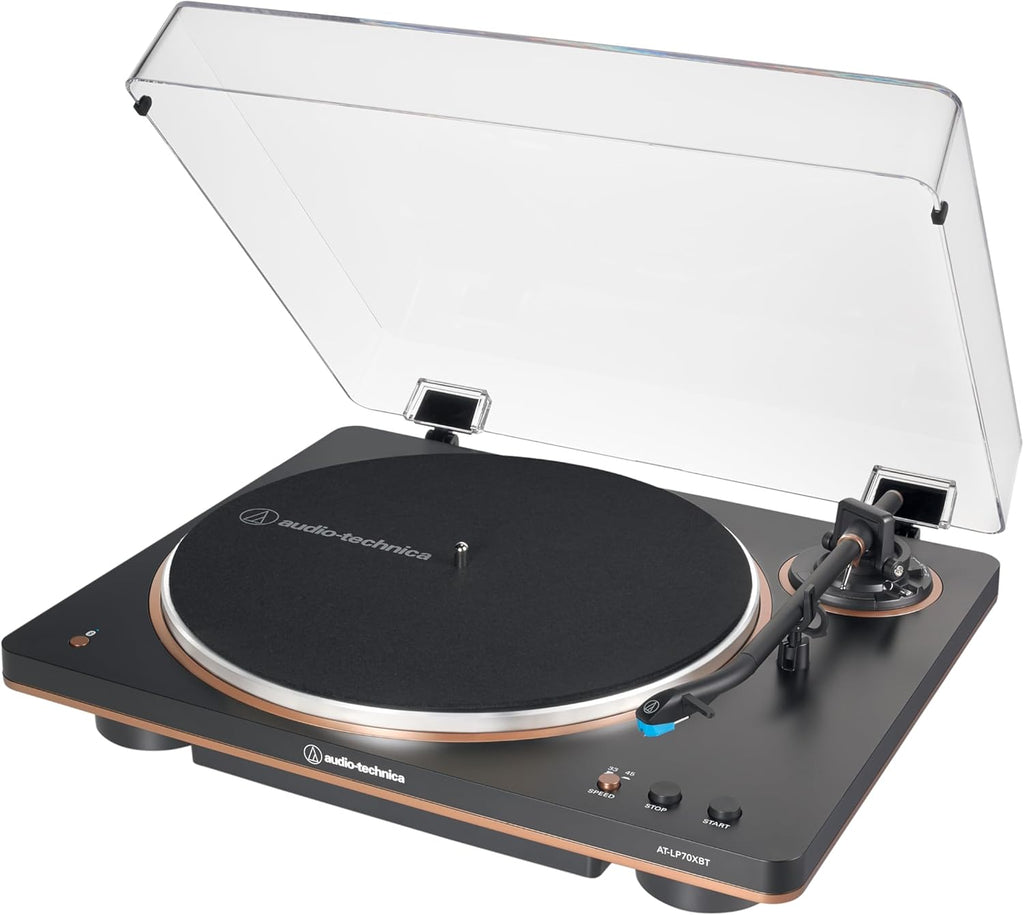 AT-LP70XBT Wireless Turntable (Black/Bronze) | Fully automatic belt-drive turntable with Bluetooth and AT-VM95C