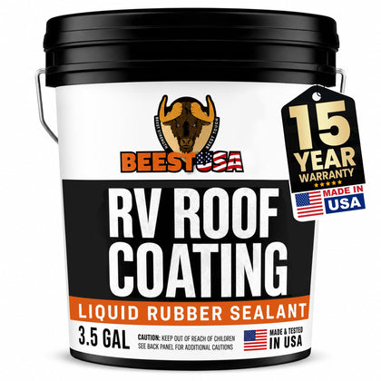 RV Roof Coating White, 3.5 Gallon Covers up to 175 sqft (2 Coat), Solar Reflective & Waterproof Sealant| Elastomeric