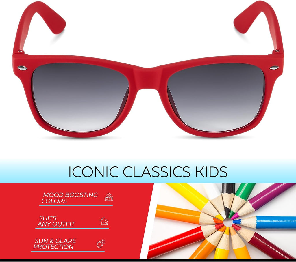 Kids Sunglasses for Boys Girls Age 3-12 - Shatterproof UV400 Toddler Children Sun Glasses