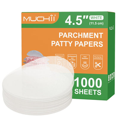 1000 Pcs 4.5 Inch Burger Patty Paper Rounds, White Parchment