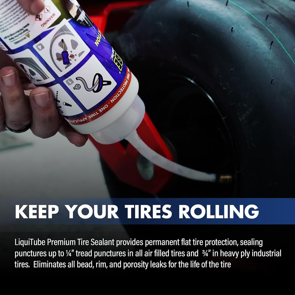 Premium Heavy Duty Tire Sealant - Permanent Flat Tire Protection for Trailer and Off Road Tires - Maintain Air