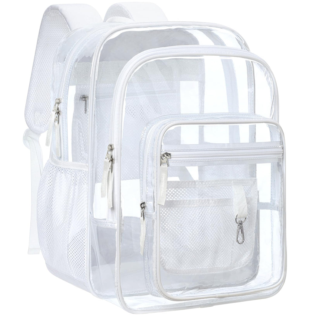 Clear Backpack for School - 18 Inch Extra Large Clear Bookbag White