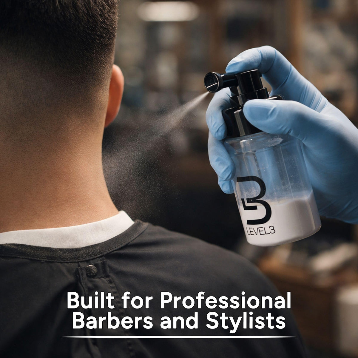 Level 3 Powder Spray Bottle for Easy Talc Application, Barber Use