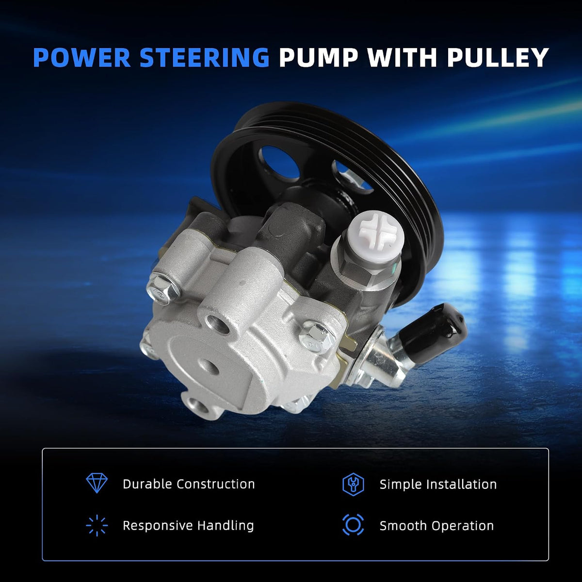 Power Steering Pump w/Pulley for Toyota Camry 95-06/Avalon 95-04
