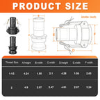 GASHER 4Pcs 1-1/2" Polypropylene Camlock Fitting Type C & E Cam Groove Kit
