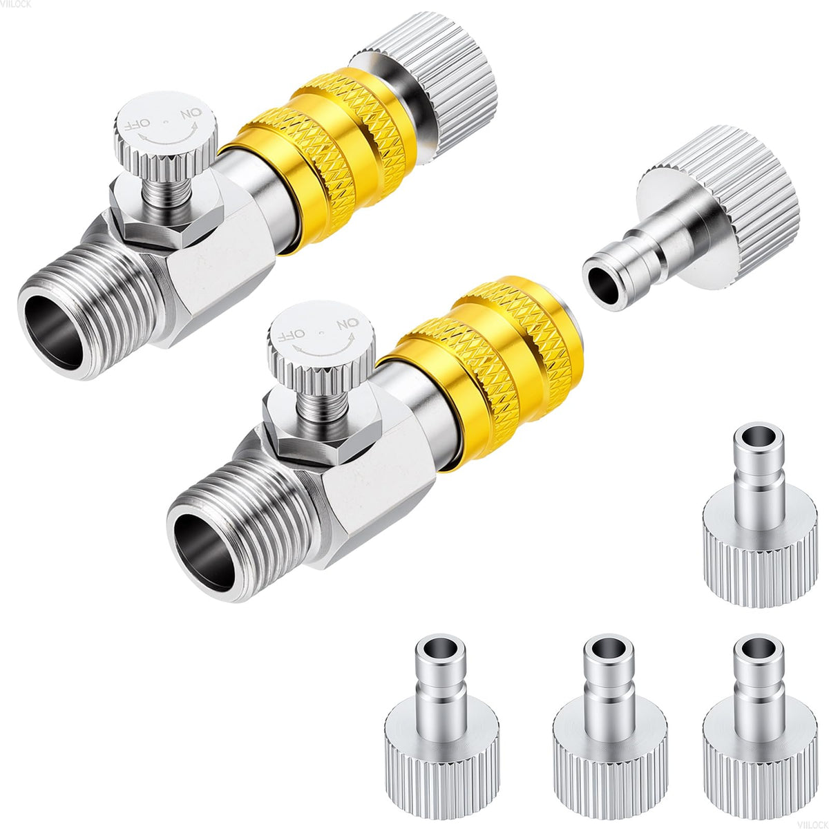 VIILOCK 1/8" BSP Airbrush Quick Release Coupler with Air Flow Control Valve