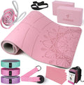 1/3 Yoga Mat Thick, Yoga Set for Beginners Include High Density Mat with Multi-loops Strap, Blocks, Booty Resistance