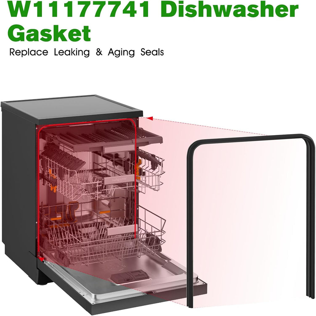 W11177741 Dishwasher Door Seal Gasket - Fits Whirlpool KitchenAid,72 Inch