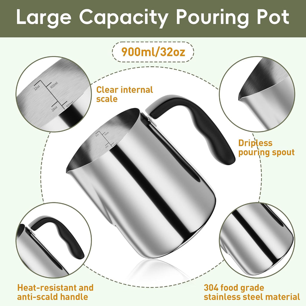 Candle Making Kit with Hot Plate, for Beginners | Candle Making Supplies, Set Includes Wax Melting Pot, Stirring