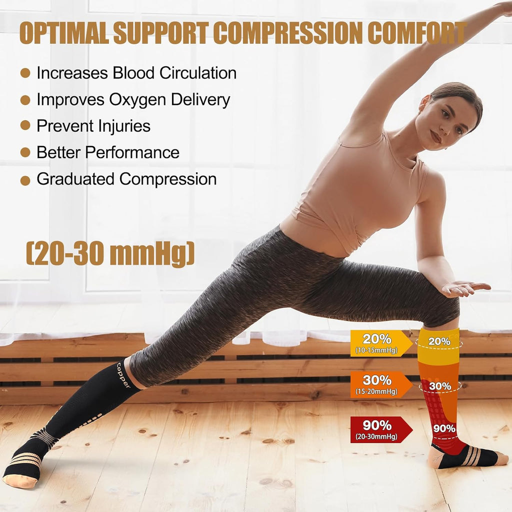 Professional Compression Socks for Women Men Circulation, 20-30 mmHg