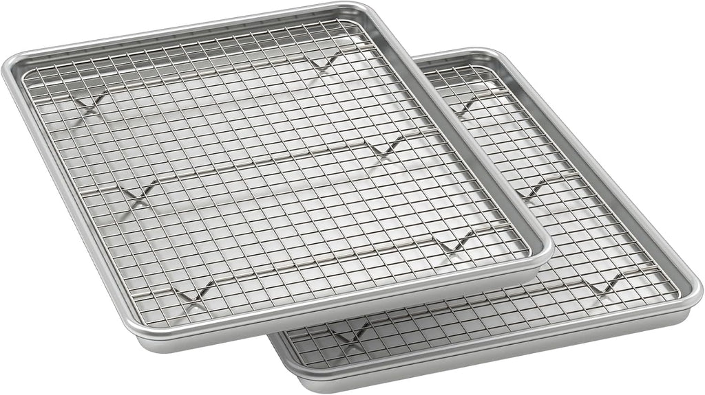 Baking Sheet with Rack Set (2 Pans + 2 Racks), Half Sheet Size