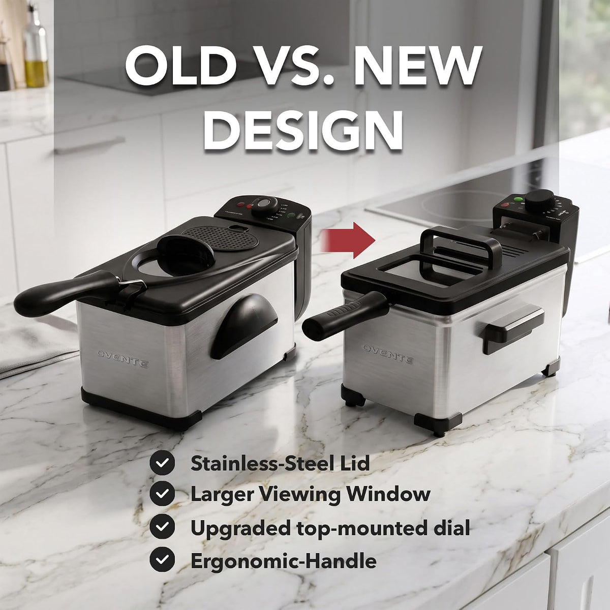 Electric Deep Fryer, 2L Capacity, 1500W, Silver FDM2201BR