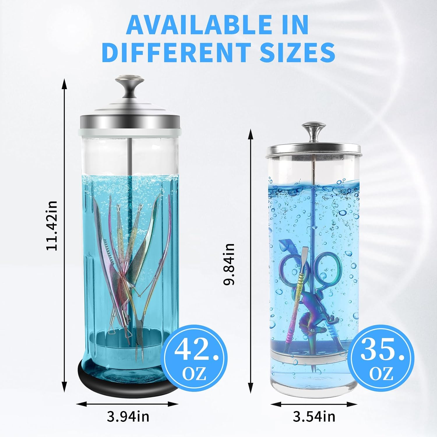 42.3 Oz Barbicide Disinfectant Jar with anti-slip pad, Disinfectant Jar Large for Nail Tools, Barber Shop&Spa