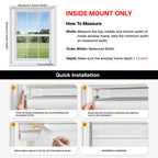 No Drill Zebra Blinds for Windows 34" W x 64" H, White