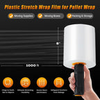 Stretch Film Shrink Wrap for Moving Supplies (5inch, 2 Pack) x 1000ft, Industrial Strength Plastic Wrap Stretch Roll