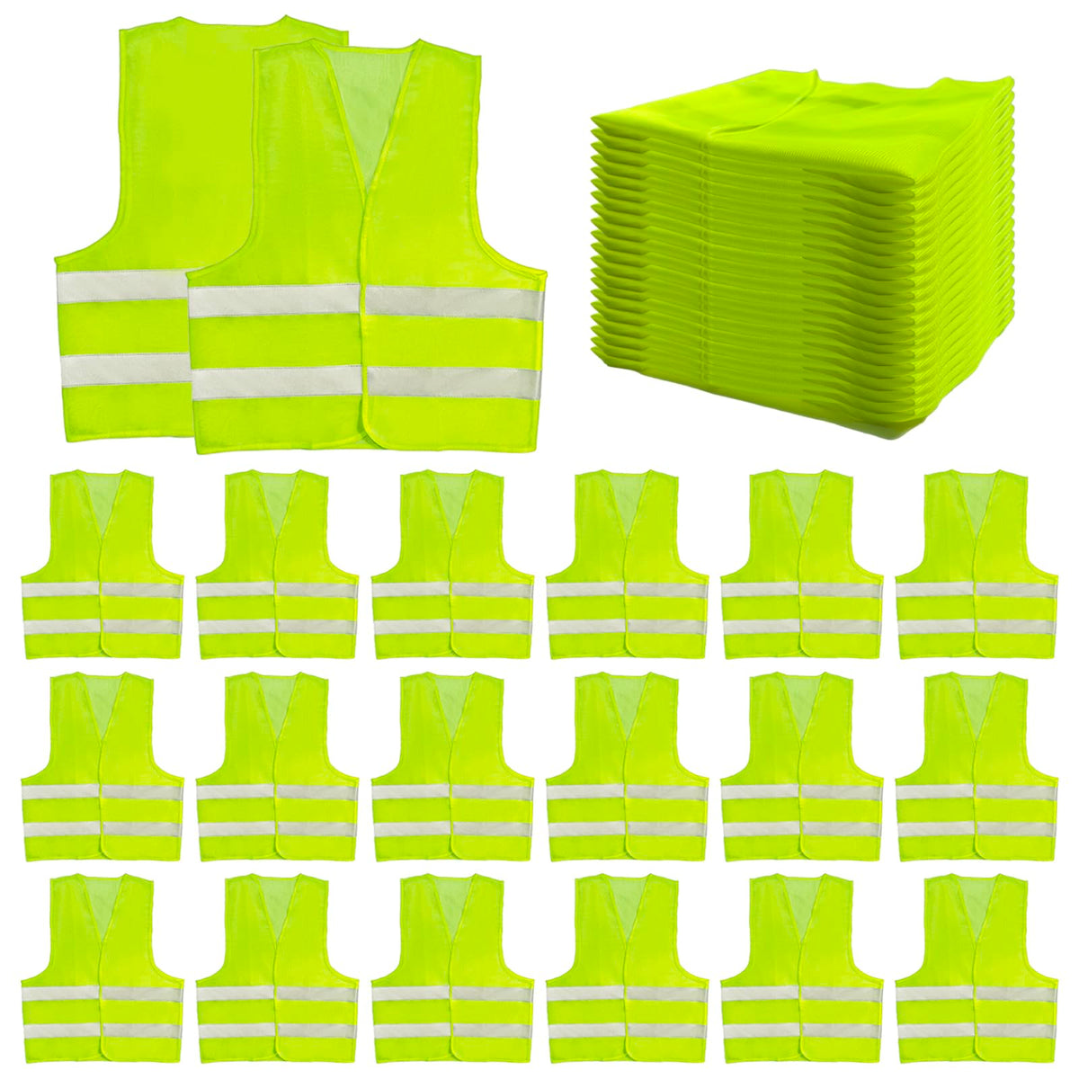 36 Pack Construction Safety Vests Bulk Yellow
