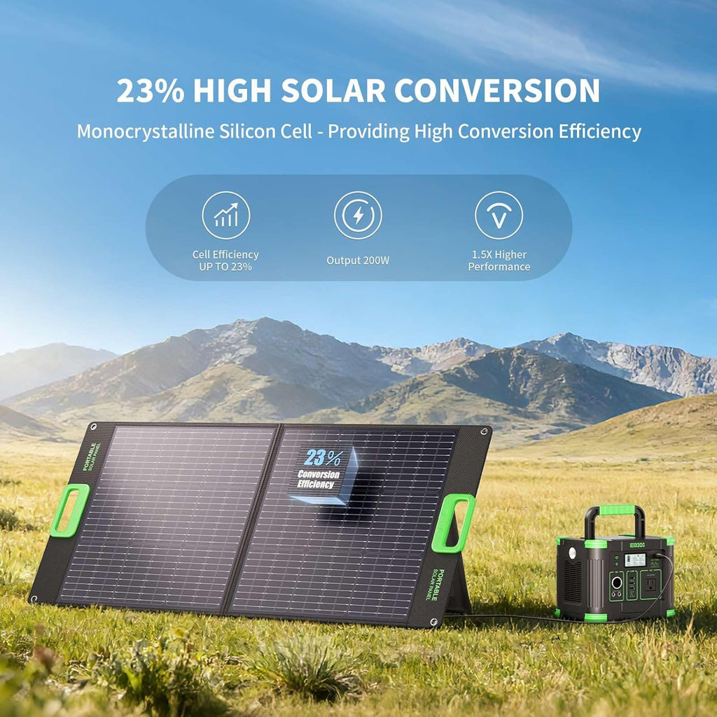 100W Portable Solar Panel for Power Station Generator, Waterproof Foldable | 20V Solar Cell Solar Charger with