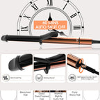 1 Curling Iron, 60s Heat up, 6 Temperature Settings, Gold